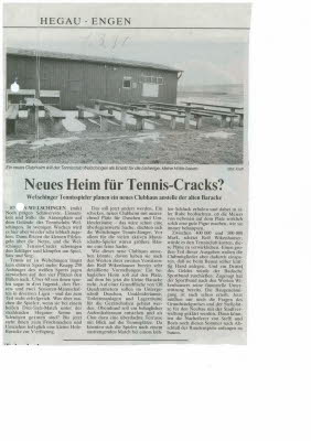 Zeitung altes Clubheim